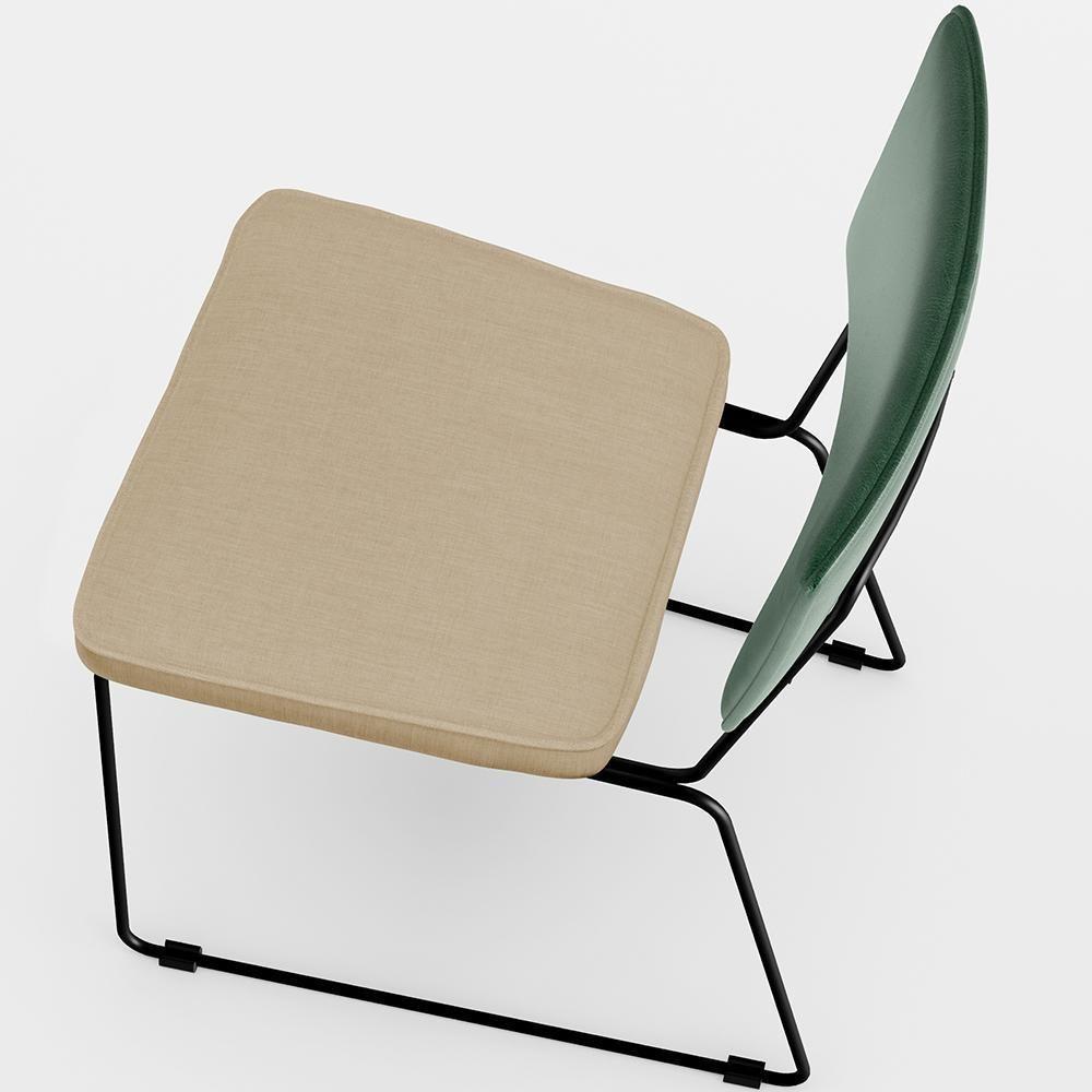 Kit 04 Cadeiras L02 Facto Verde Musgo Linho Bege Escuro - 3