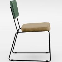 Kit 04 Cadeiras L02 Facto Verde Musgo Linho Bege Escuro