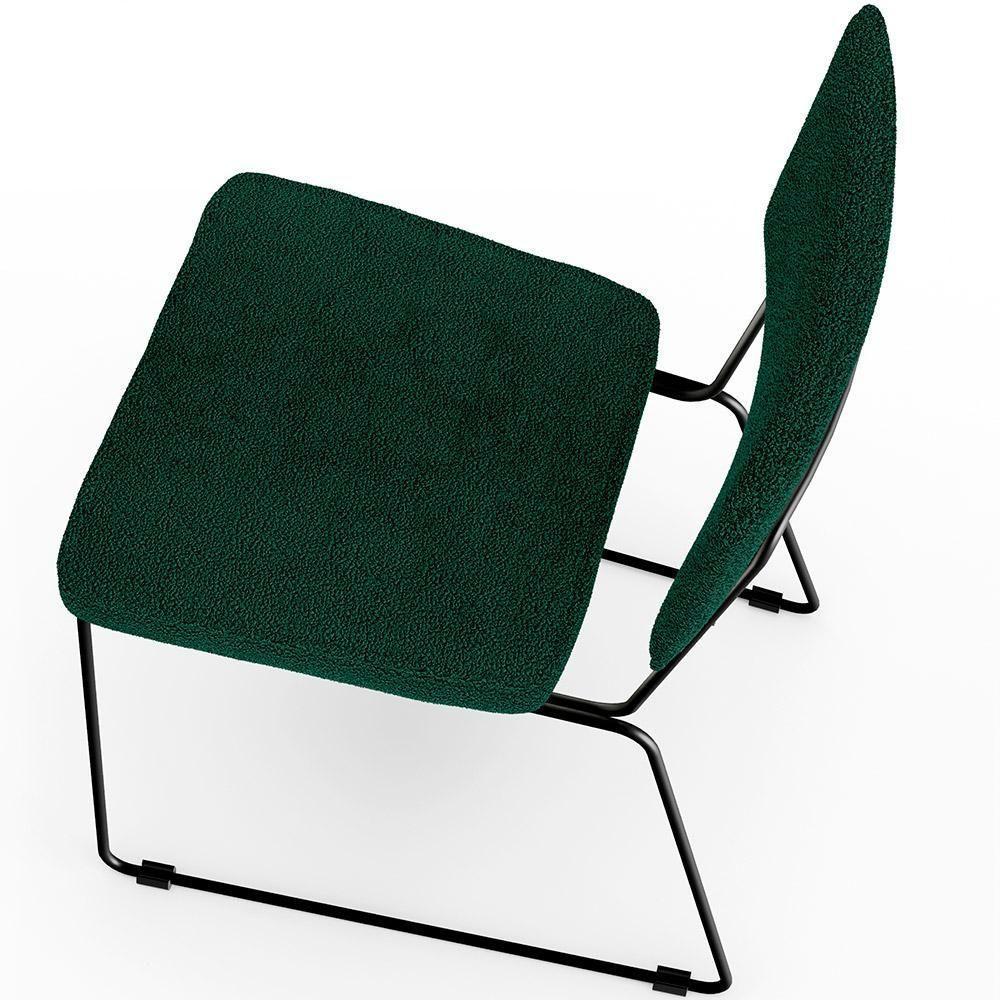 Cadeira De Jantar Base Em Aço Allana L02 Bouclê Verde - 3