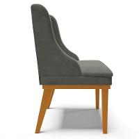 Kit 3 Cadeiras Decorativas Sala De Jantar Base Fixa De Madeira Firenze Suede Grafite/castanho G19 - 2
