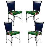 4 Cadeiras Em Alumínio E Fibra Sintética Jk Cozinha Edícula Azul Dark E Creara - 1