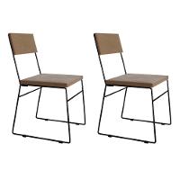 Kit 2 Cadeiras De Jantar Estofada Málaga Base Cobre Marrom - 1