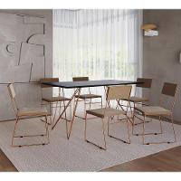 Kit 2 Cadeiras De Jantar Estofada Málaga Base Cobre Marrom - 5