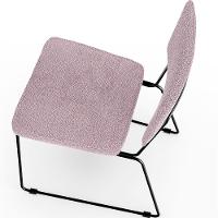 Cadeira De Jantar Base Em Aço Allana L02 Bouclê Rosê