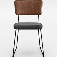 Kit 08 Cadeiras L02 Couríssimo Marrom Linho Cinza Escuro - 5