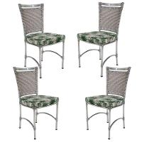 4 Cadeiras Em Alumínio E Fibra Sintética Jk Cozinha Edícula Marmore E Trancoso - 1