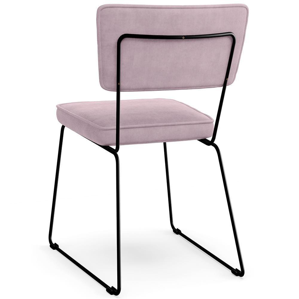 Kit 04 Cadeiras De Jantar Allana L02 Suede Rosê - 2