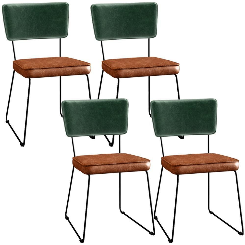 Kit 04 Cadeiras L02 Facto Verde Musgo Couríssimo Camel - 1