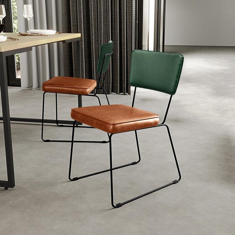 Kit 04 Cadeiras L02 Facto Verde Musgo Couríssimo Camel - 9