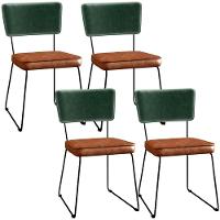 Kit 04 Cadeiras L02 Facto Verde Musgo Couríssimo Camel - 1