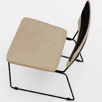 Kit 04 Cadeiras Base De Aço Corano Preto Linho Bege Escuro - 5