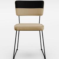 Kit 04 Cadeiras Base De Aço Corano Preto Linho Bege Escuro - 8