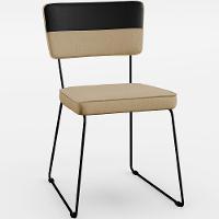 Kit 04 Cadeiras Base De Aço Corano Preto Linho Bege Escuro - 14