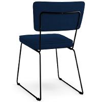 Kit 04 Cadeiras De Jantar Allana L02 Suede Azul Marinho - 2