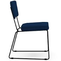 Kit 04 Cadeiras De Jantar Allana L02 Suede Azul Marinho