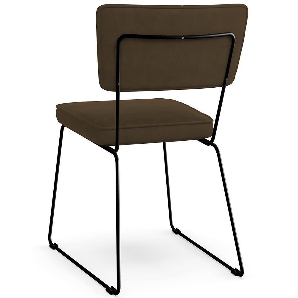 Kit 04 Cadeiras De Jantar Allana L02 Suede Marrom - 2