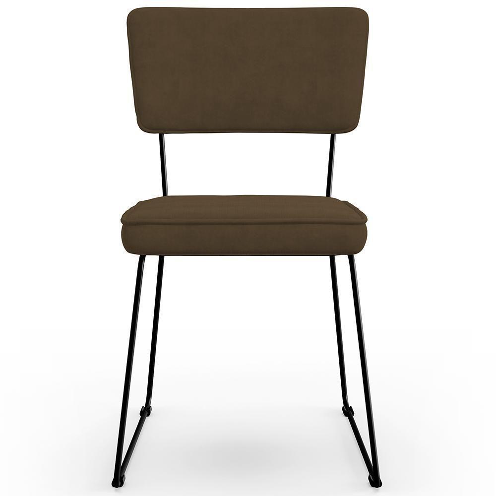 Kit 04 Cadeiras De Jantar Allana L02 Suede Marrom - 5