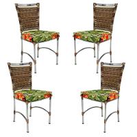 4 Cadeiras Em Alumínio E Fibra Sintética Jk Cozinha Edícula Cappuccino E Saquarema - 2