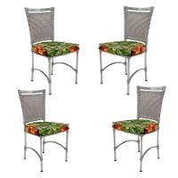 4 Cadeiras Em Alumínio E Fibra Sintética Jk Cozinha Edícula Marmore E Saquarema - 2