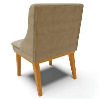 Kit 3 Cadeiras Decorativas Sala De Jantar Base Fixa De Madeira Firenze Suede Nude/castanho G19 - Gran Belo - 5