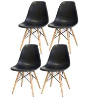 Kit 04 Cadeiras Eiffel Charles Eames F03 Preto - 1