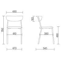 Kit 02 Cadeiras Fixa Base Preta Empilhável Bit F02 Preto - 2