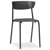 Kit 02 Cadeiras Fixa Base Preta Empilhável Bit F02 Preto - 4