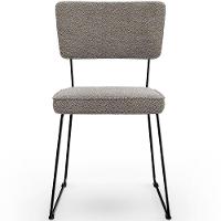 Kit 02 Cadeiras Estofada Base De Aço Allana L02 Bouclê Bege - 5