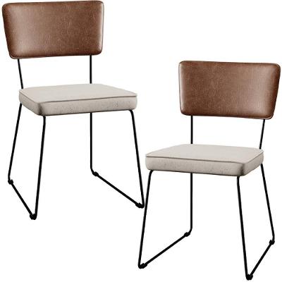 Kit 02 Cadeiras Couríssimo Marrom Linho Cru