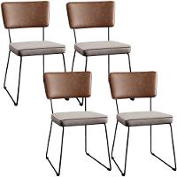 Kit 04 Cadeiras Couríssimo Marrom Linho Bege - 1