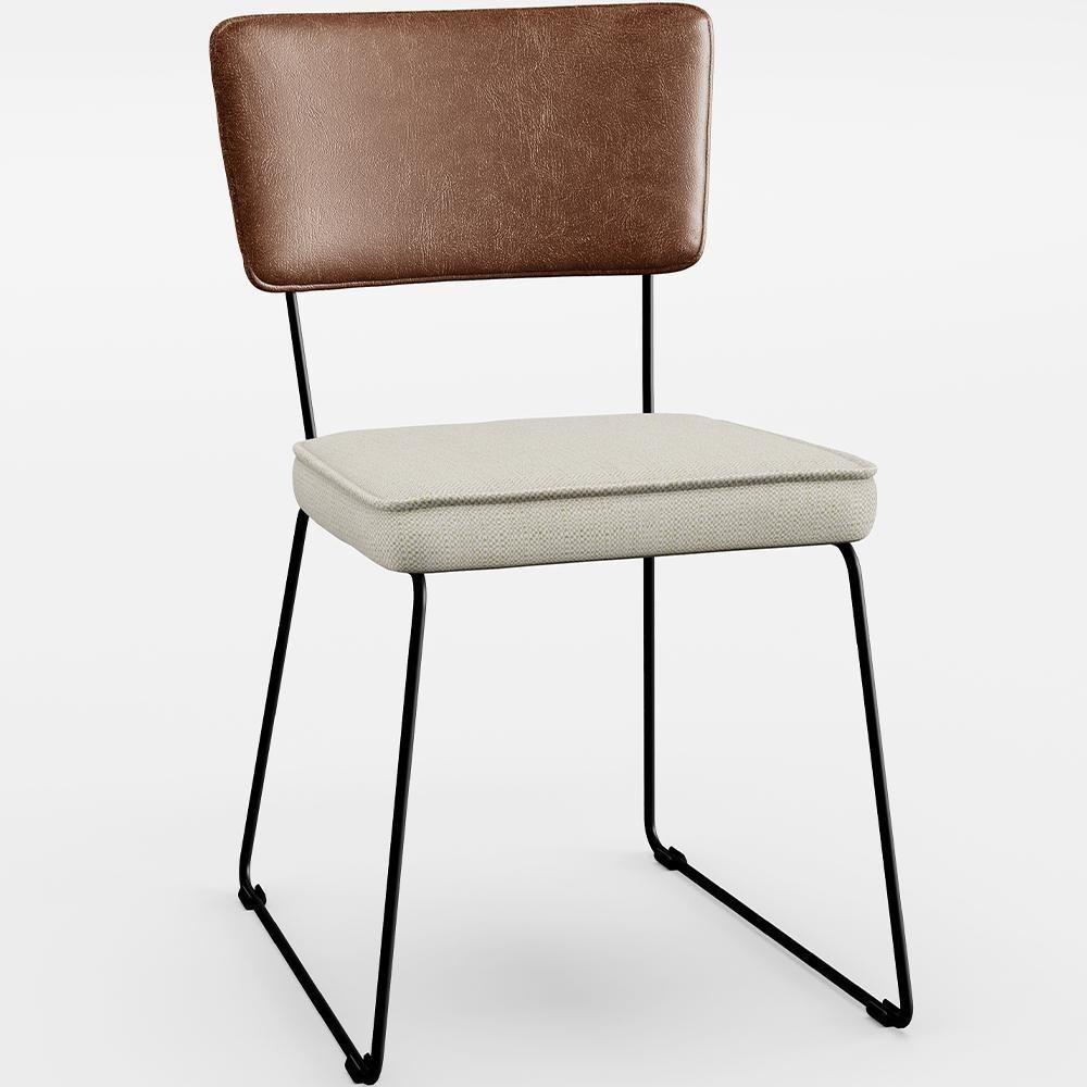 Kit 04 Cadeiras L02 Couríssimo Marrom Linho Champagne - 8