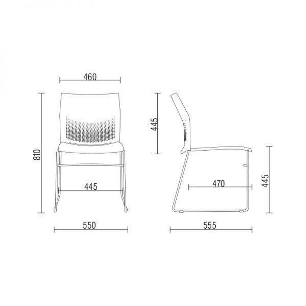 Kit 04 Cadeiras Empilhável Connect F02 Branco - 2