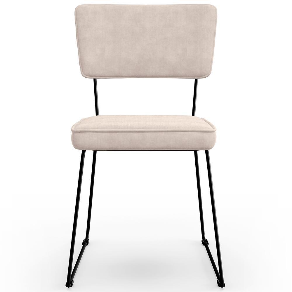 Kit 02 Cadeiras Allana L02 Suede Bege - 5