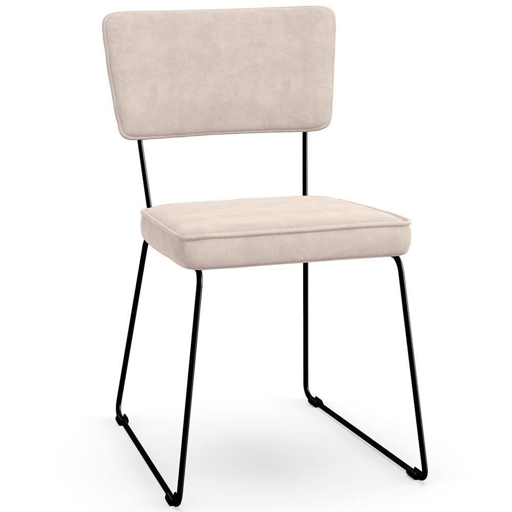 Kit 02 Cadeiras Allana L02 Suede Bege - 8