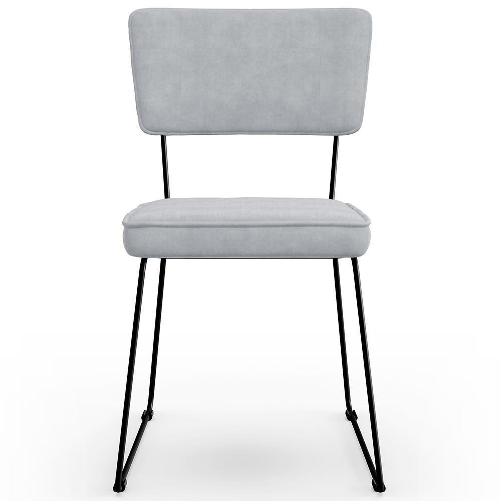 Kit 08 Cadeiras Allana L02 Suede Cinza - 5