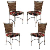 4 Cadeiras Em Alumínio E Fibra Sintética Jk Cozinha Edícula Cappuccino E Maui Preto - 1