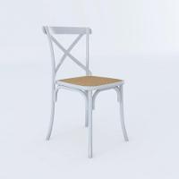 Kit 6 Cadeiras Jantar Cross Branca Assento Bege Aço Branco - 7