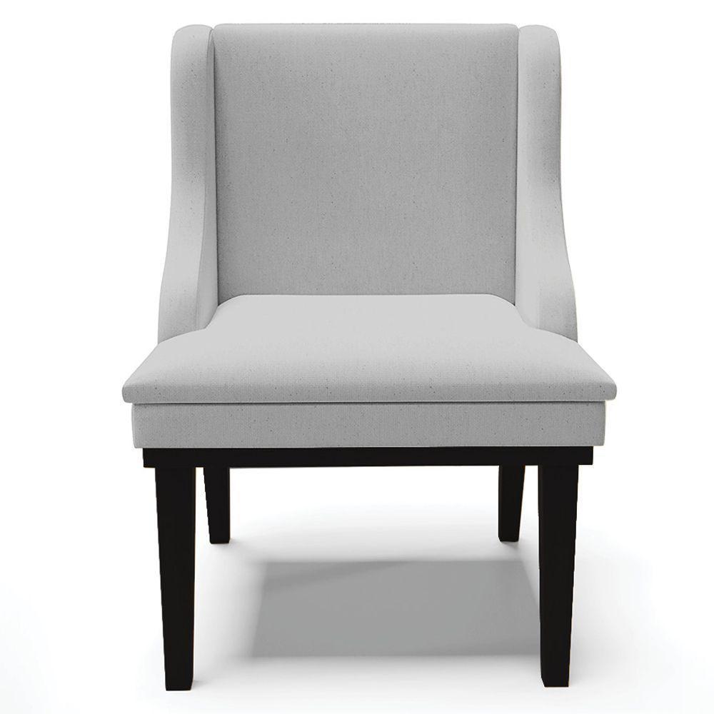 Kit 3 Cadeiras Decorativas Sala De Jantar Base Fixa De Madeira Firenze Linho Cinza/preto G19 - 4