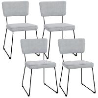 Kit 04 Cadeiras De Jantar Allana L02 Suede Cinza - 1