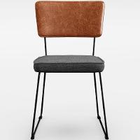 Kit 02 Cadeiras L02 Couríssimo Camel Linho Cinza Escuro - 7