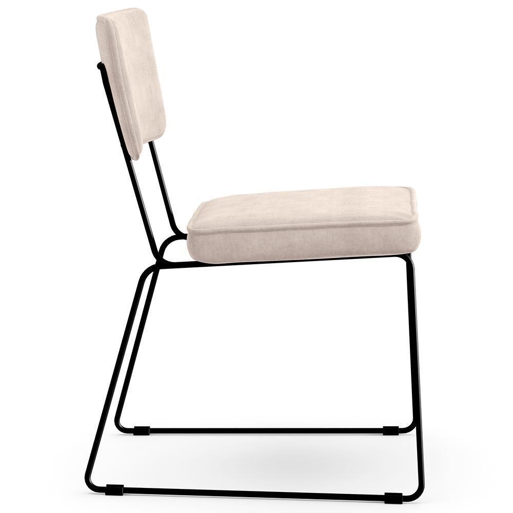 Kit 06 Cadeiras Allana L02 Suede Bege - 4