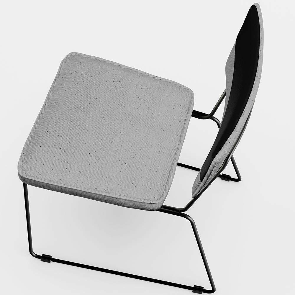 Kit 04 Cadeiras Base Aço Allana L02 Faixa Preto Cinza - 3