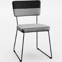 Kit 04 Cadeiras Base Aço Allana L02 Faixa Preto Cinza - 8