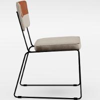 Kit 06 Cadeiras Faixa Couríssimo Camel Linho Bege