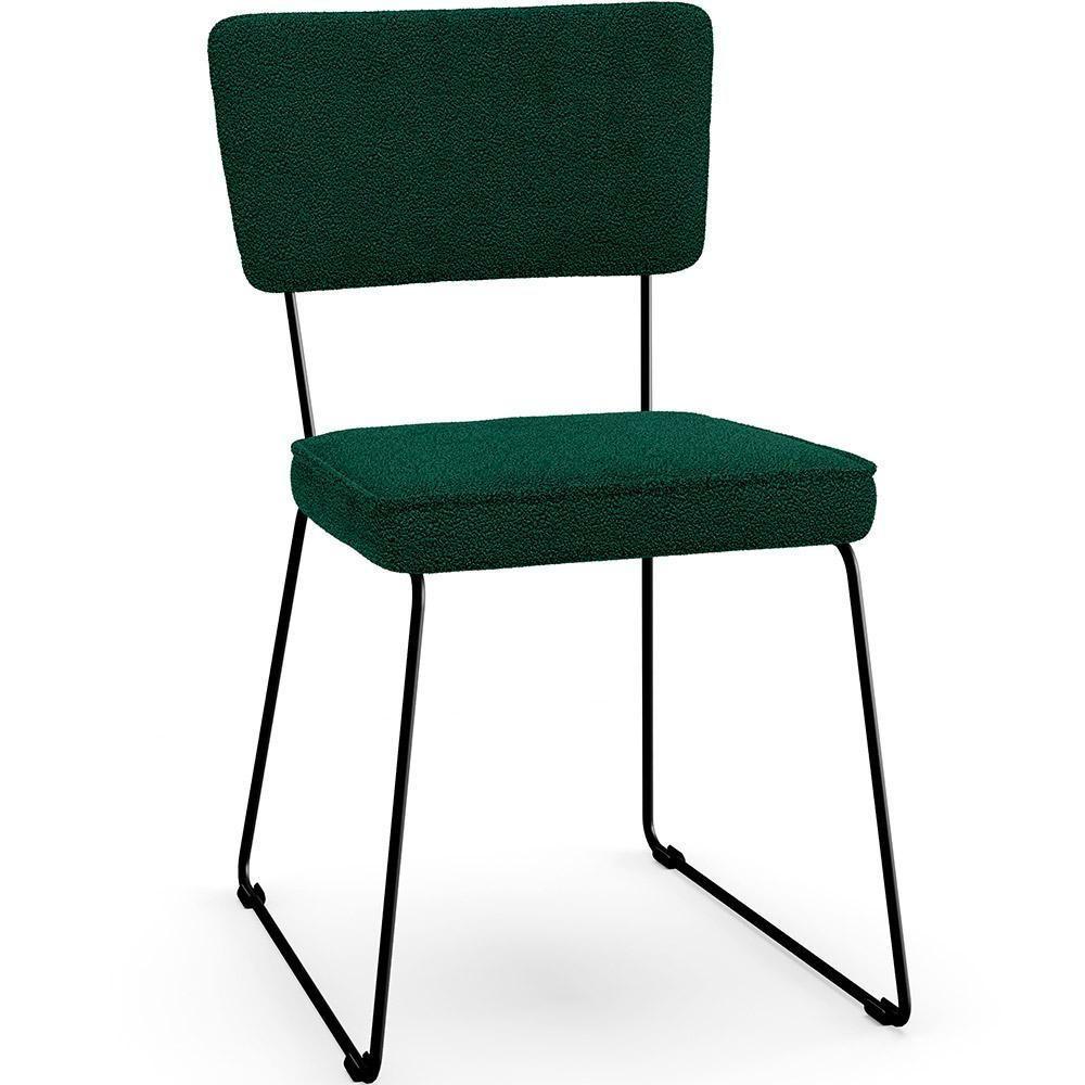 Kit 04 Cadeiras Base De Aço Allana L02 Bouclê Verde - 8