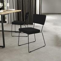 Kit 04 Cadeiras De Jantar Allana L02 Suede Preto - 12