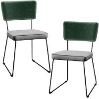 Kit 02 Cadeiras L02 Facto Verde Musgo Linho Cinza - 1