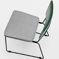 Kit 02 Cadeiras L02 Facto Verde Musgo Linho Cinza - 5