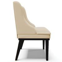 Kit 3 Cadeiras Decorativas Sala De Jantar Base Fixa De Madeira Firenze Pu Bege/preto G19 - Gran Belo - 3