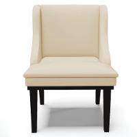 Kit 3 Cadeiras Decorativas Sala De Jantar Base Fixa De Madeira Firenze Pu Bege/preto G19 - Gran Belo